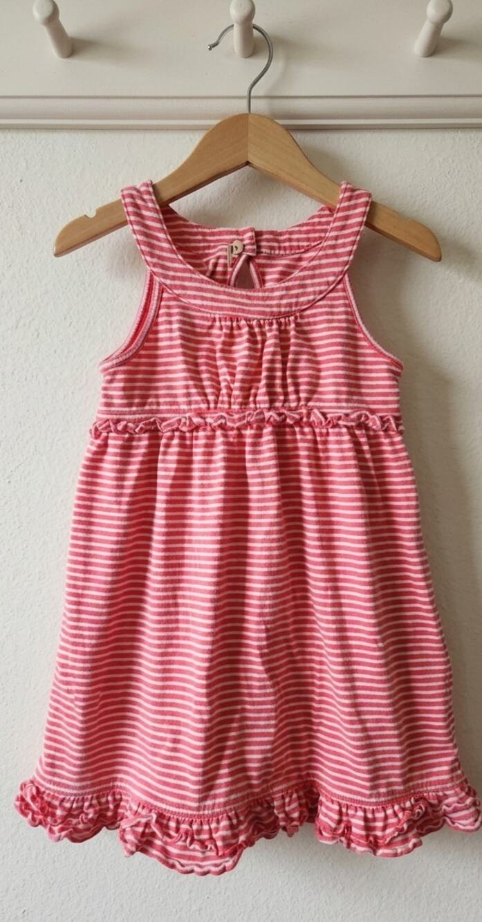 Emma's Garden Girls Coral Pink & White Striped Sleeveless Dress Size 4T Ruffle